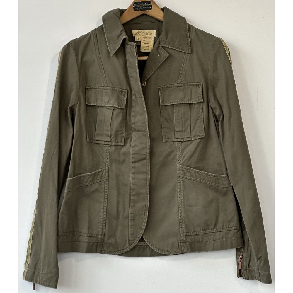 Anthropologie Stitch's Utility Retro Jacket Womens S Green New